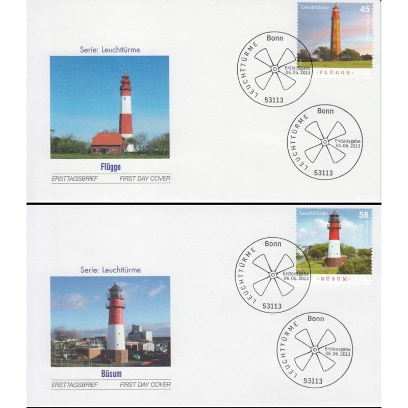 Niemcy 2013, Latarnie morskie. 2 FDC