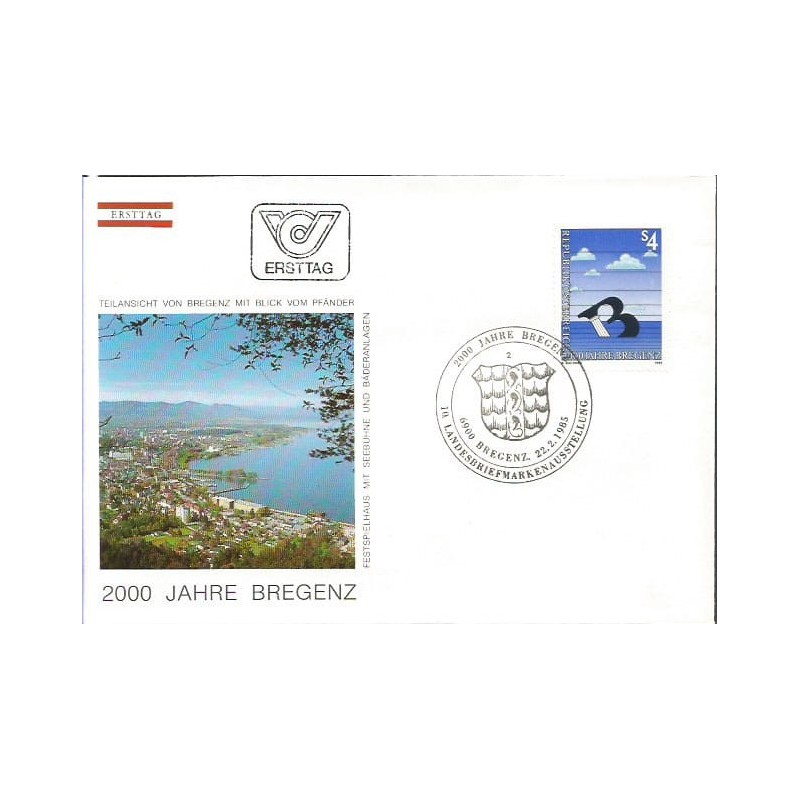 Austria 1985, Bregencja, 2000-lecie miasta. FDC