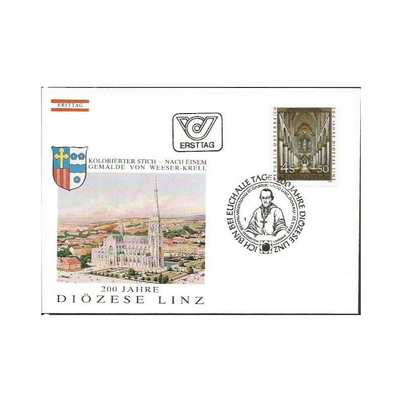 Austria 1985, Diecezja Linz, 200-lecie. FDC
