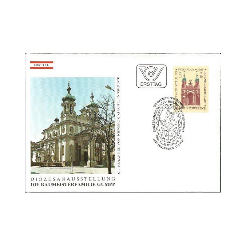 Austria 1985, Diecezja w Innsbrucku, wystawa. FDC