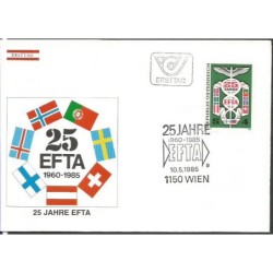 Austria 1985, EFTA, 25. rocznica, Unia Europejska. FDC