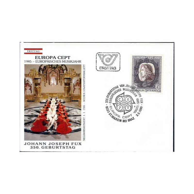 Austria 1985, EUROPA CEPT, Muzyka. FDC