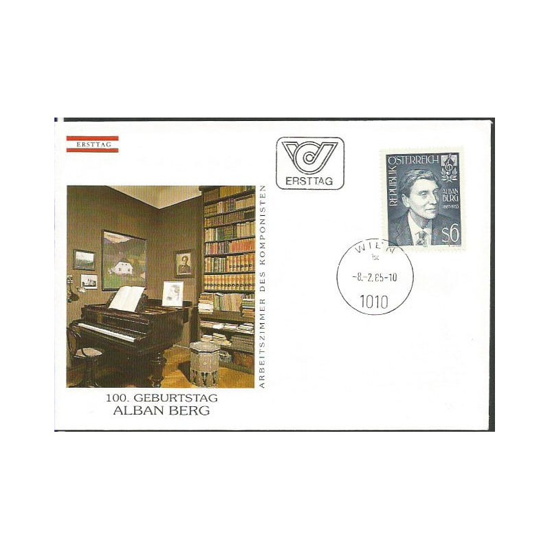 Austria 1985, Muzyka, Alban Berg. FDC