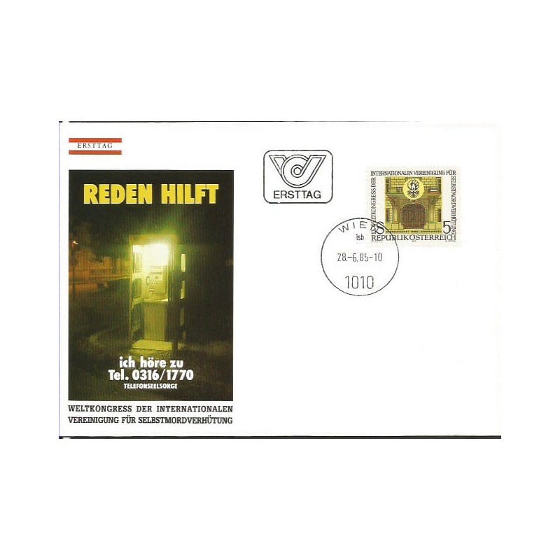 Austria 1985, Zapobieganie samobójstwom, Interwencja Kryzysowa. FDC