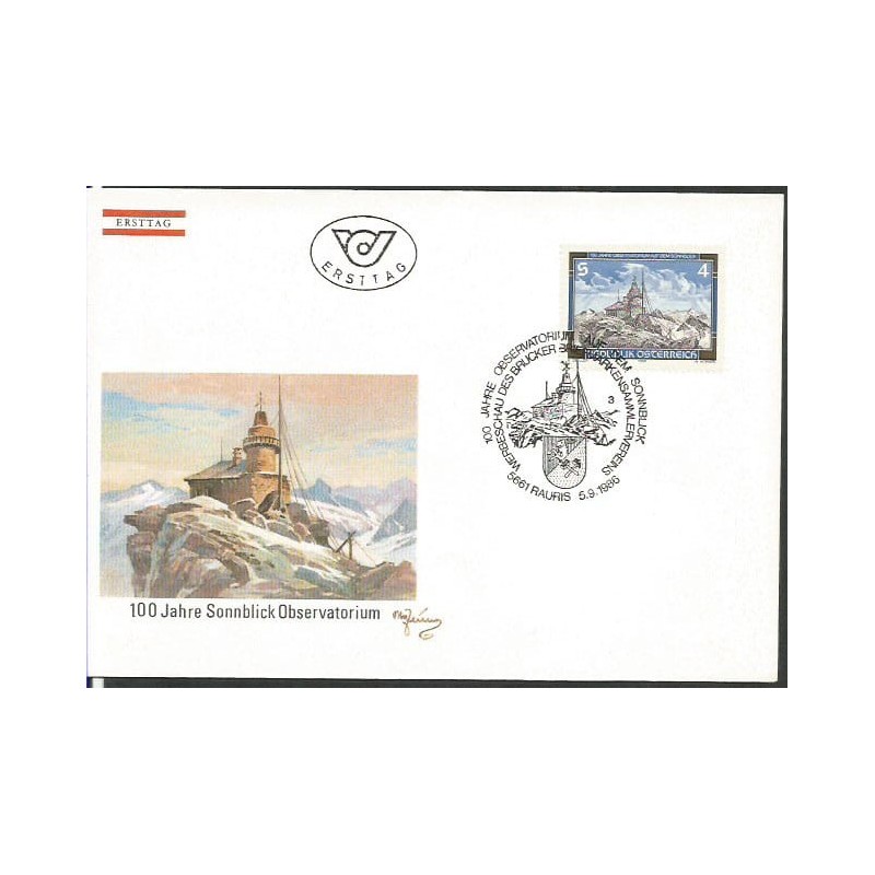 Austria 1986, Astronomia, obserwatorium na Sonnblick. FDC