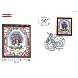 Austria 1986, Dzień Znaczka, poczta, goniec. FDC
