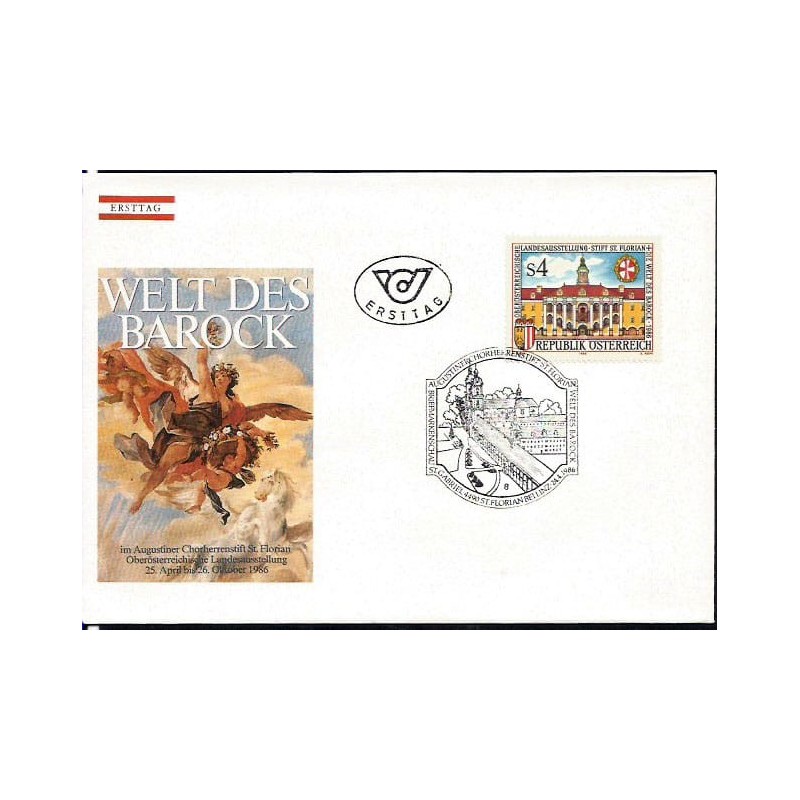 Austria 1986, Klasztor augustianów św. Floriana - Świat Baroku. FDC