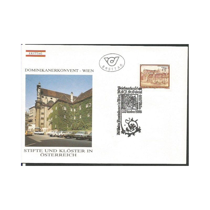 Austria 1986, Klasztory Austrii, Dominikanie. FDC
