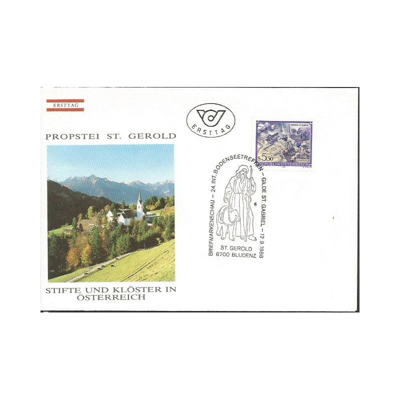 Austria 1986, Klasztory Austrii, Święty Gerold. FDC
