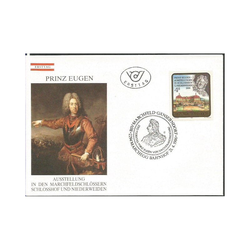 Austria 1986, Książę Eugeniusz Sabaudzki. FDC