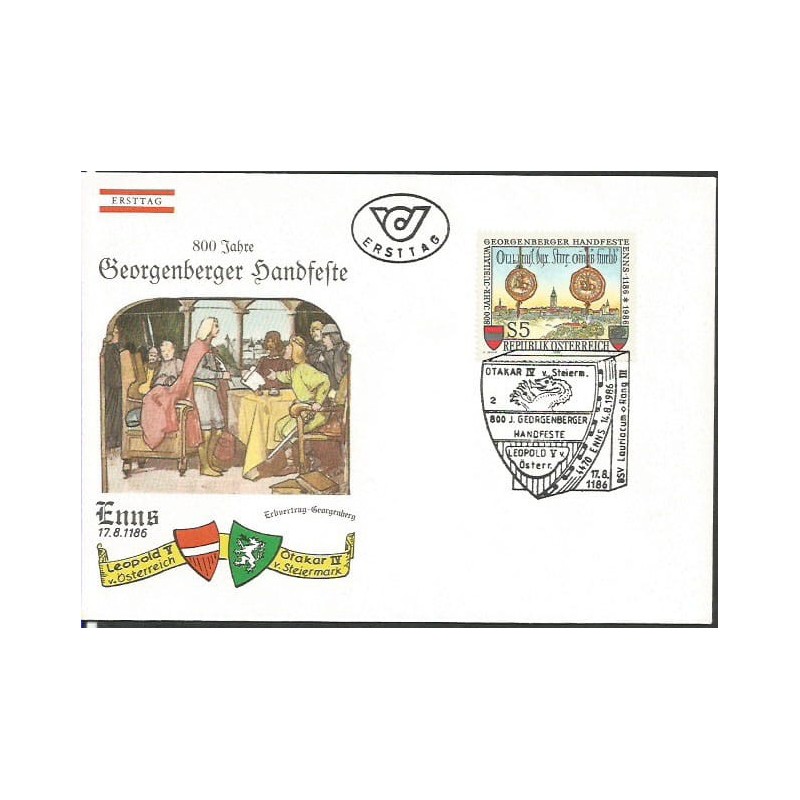 Austria 1986, Książę Ottokar IV I Leopold V. FDC