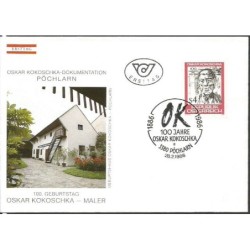 Austria 1986, Malarstwo, poezja, Oskar Kokoschka. FDC