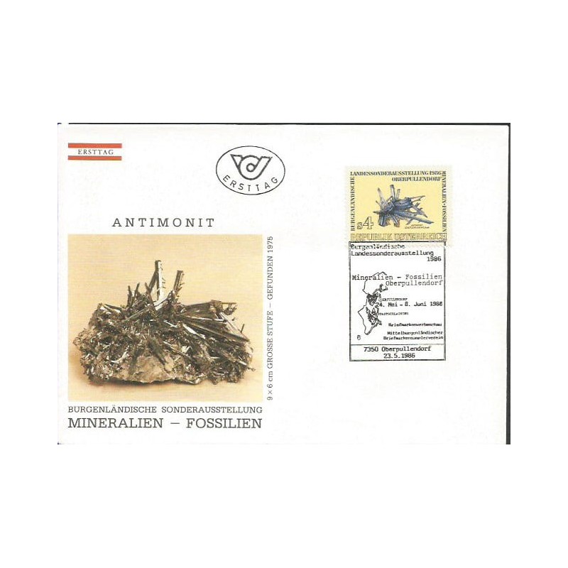 Austria 1986, Minerały, wystawa w Burgenland. FDC