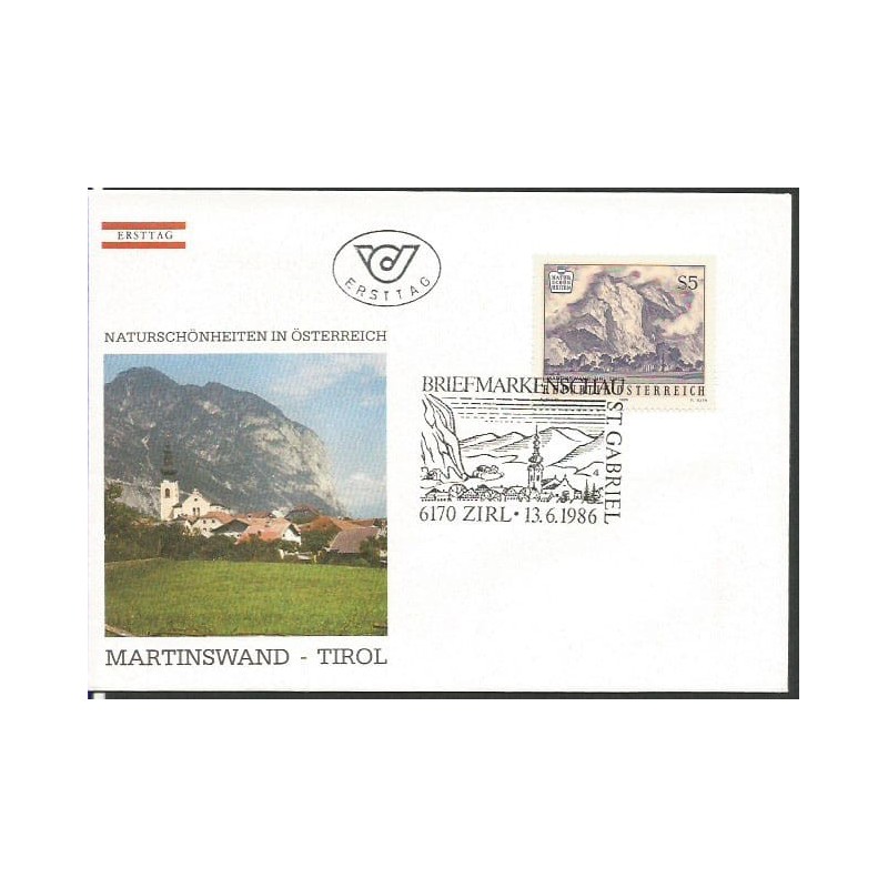 Austria 1986, Piękno przyrody Austrii, góry. FDC