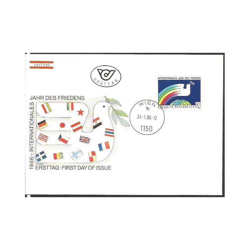 Austria 1986, Pokój, Międzynarodowy Rok Pokoju. FDC