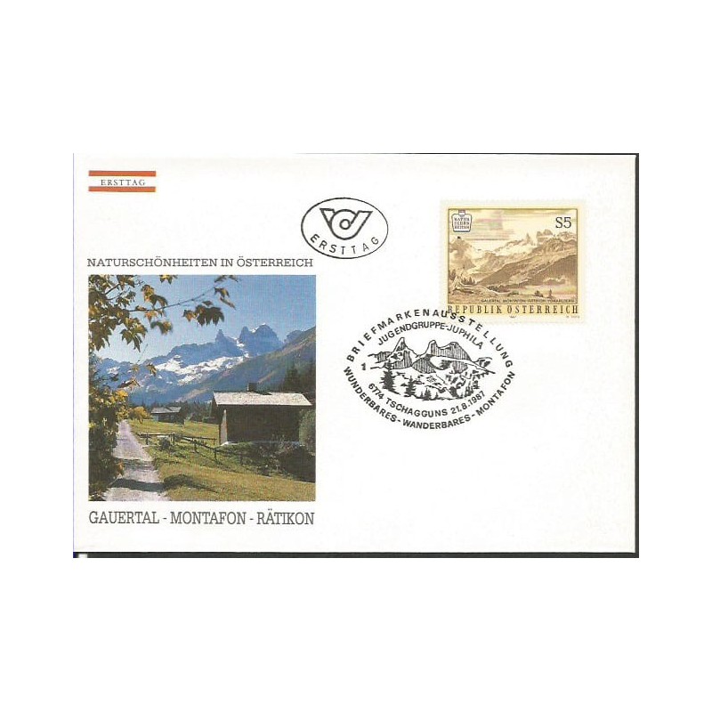 Austria 1987, Piękno przyrody, góry. FDC