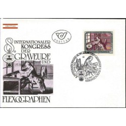 Austria 1987, Zjazd Grawerów i Fleksografów, grafika, druk, książka. FDC