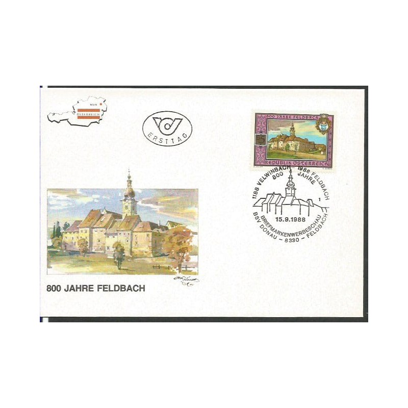 Austria 1988, 800-lecie miasta Feldbach. FDC