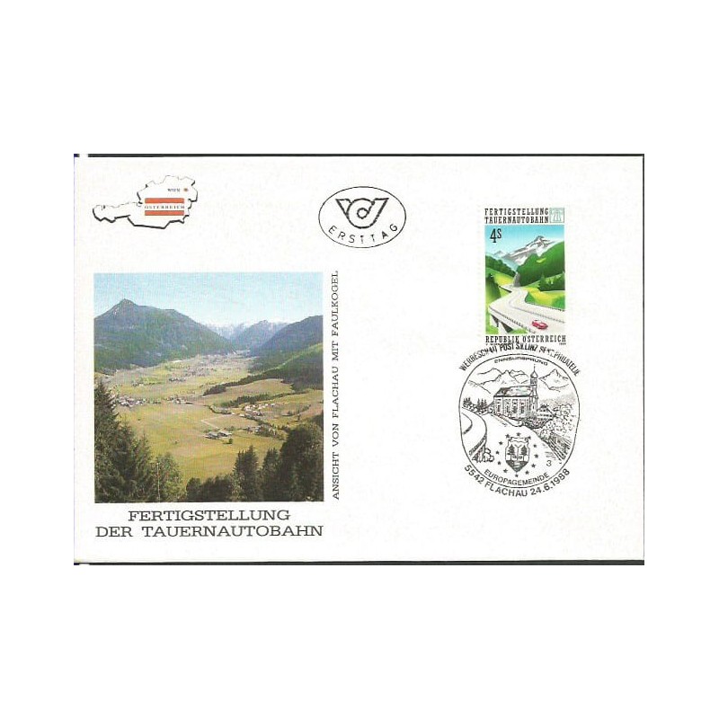 Austria 1988, Drogi, ukończenie autostrady Tauern. FDC