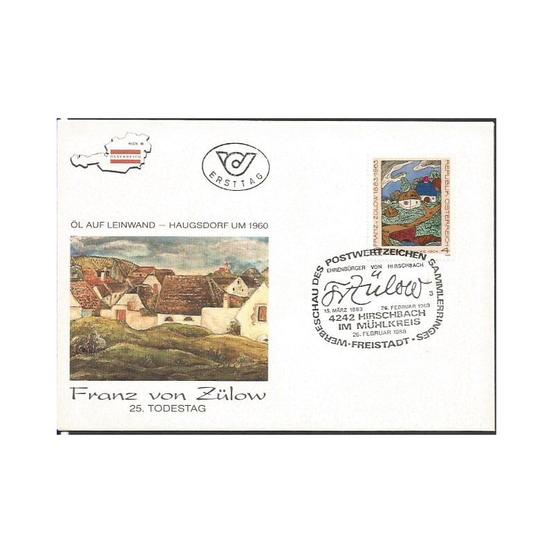 Austria 1988, Malarstwo, Franz von Zülowa. FDC