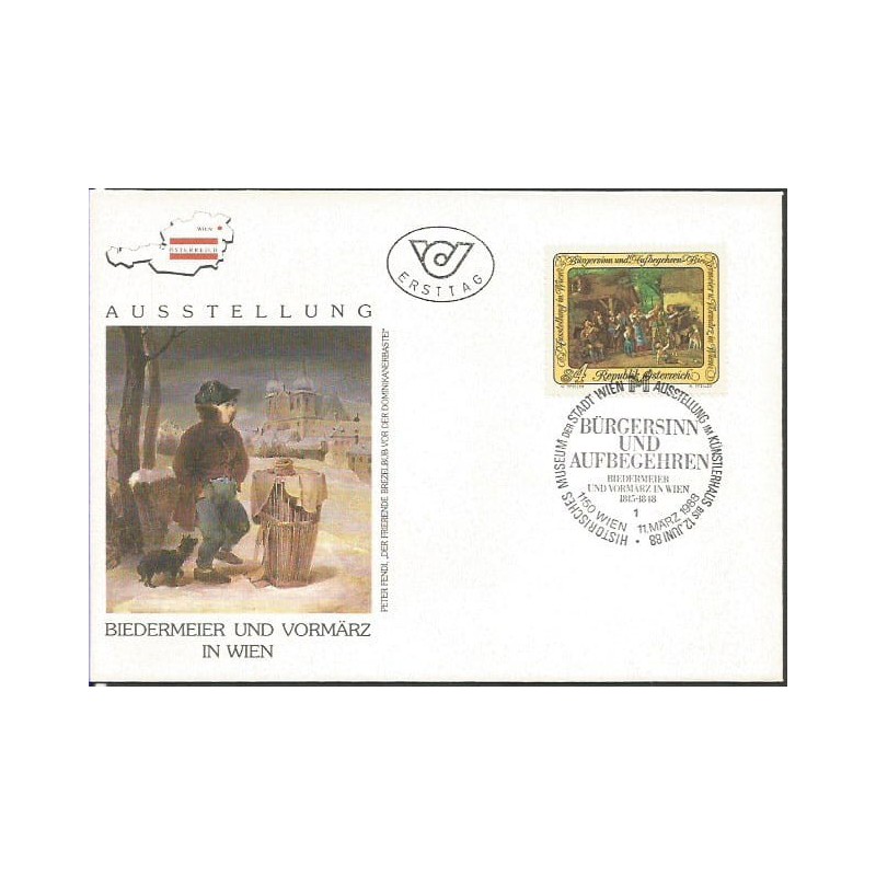Austria 1988, Malarstwo, sztuka, wystawa w Wiedniu. FDC