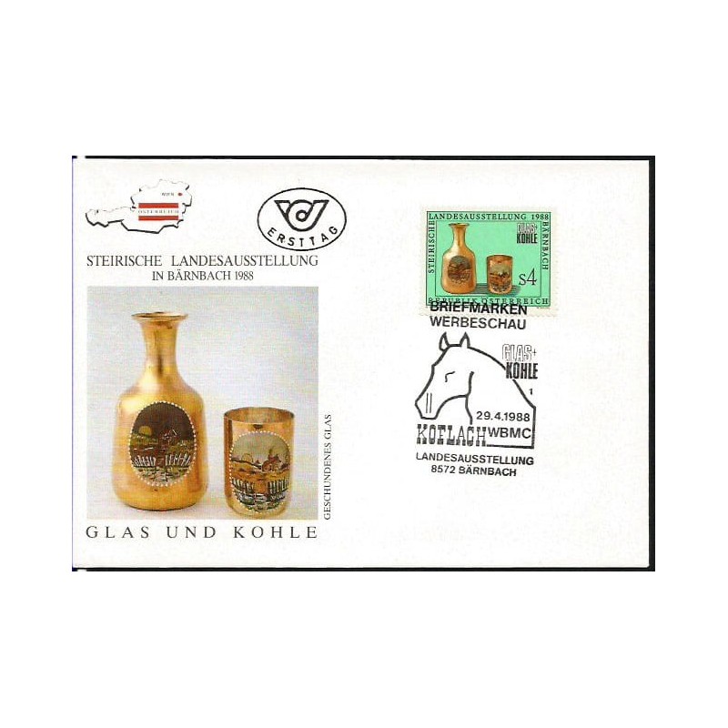 Austria 1988, Szkło, Styryjska Wystawa Narodowa w Bärnbach. FDC