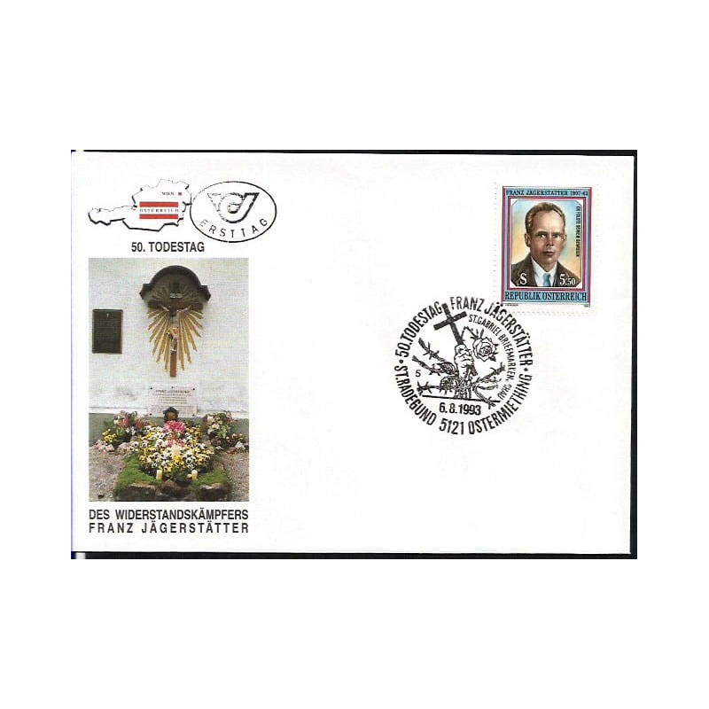 Austria 1993, Franz Jaegstaetter, II wojna. FDC