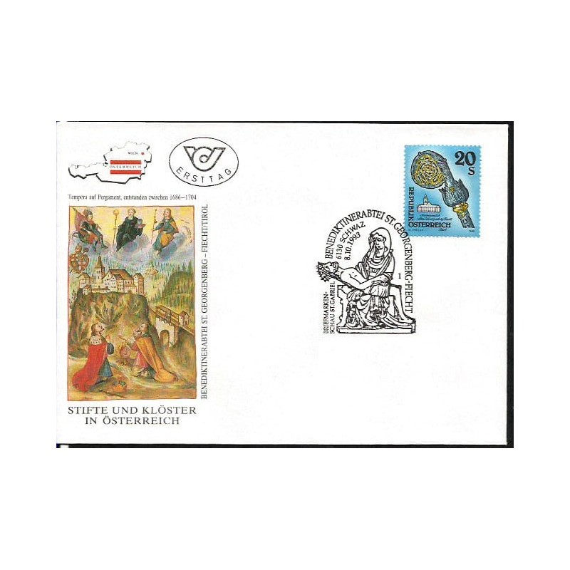 Austria 1993, Klasztor. Opactwo benedyktyńskie. FDC