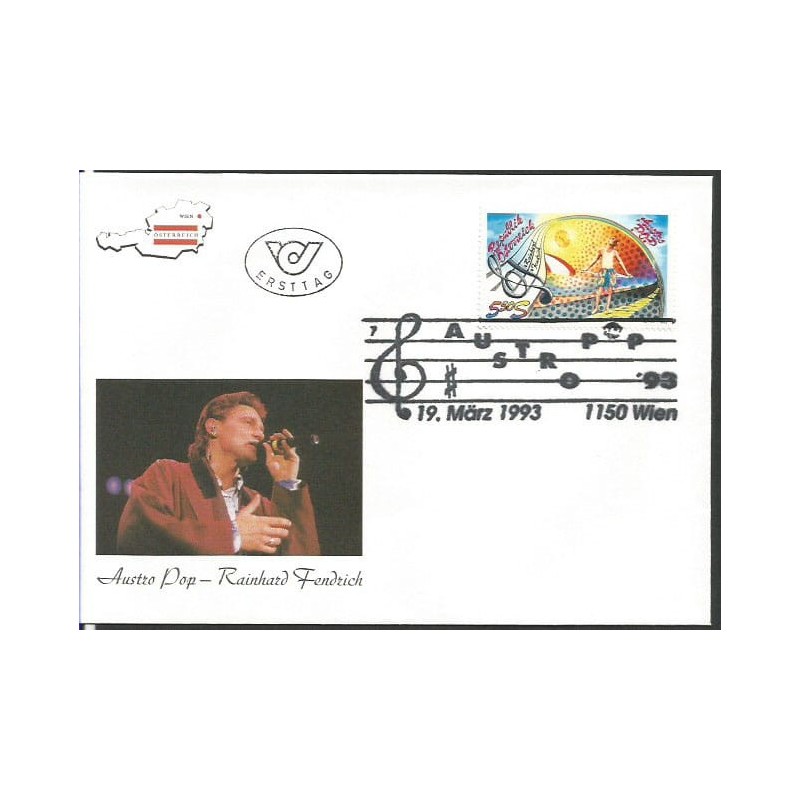 Austria 1993, Muzyka, Austro-pop, R. Fendrich. FDC