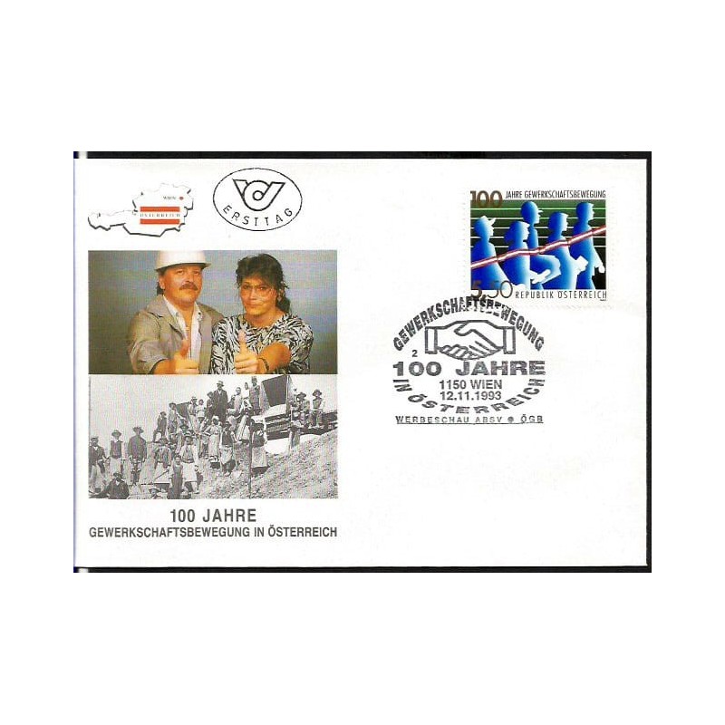 Austria 1993, Związki zawodowe, praca. FDC