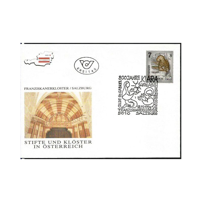 Austria 1994, Klasztor franciszkański w Salzburgu. FDC
