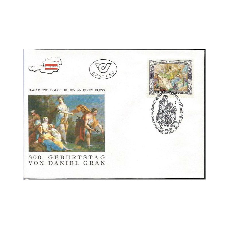 Austria 1994, Malarstwo, Daniel Gran. FDC
