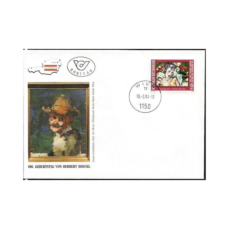 Austria 1994, Malarstwo, Herbert Boeckl. FDC