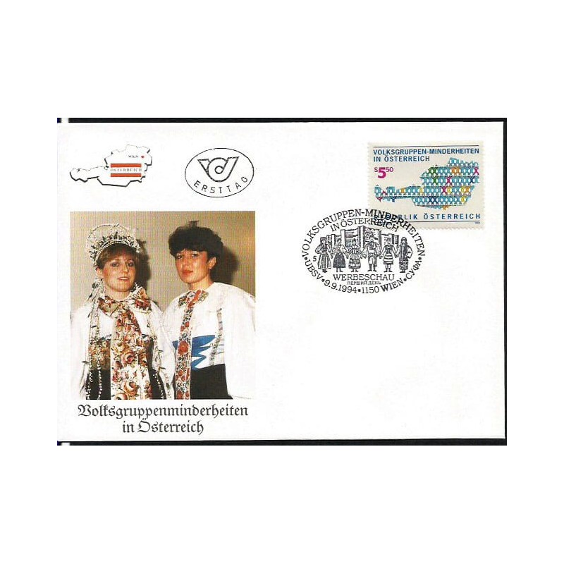 Austria 1994, Mniejszości etniczne, demografia, ludność. FDC
