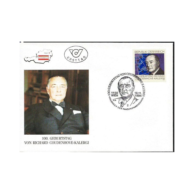 Austria 1994, Polityka, Richard Coudenhove-Kalergi. FDC