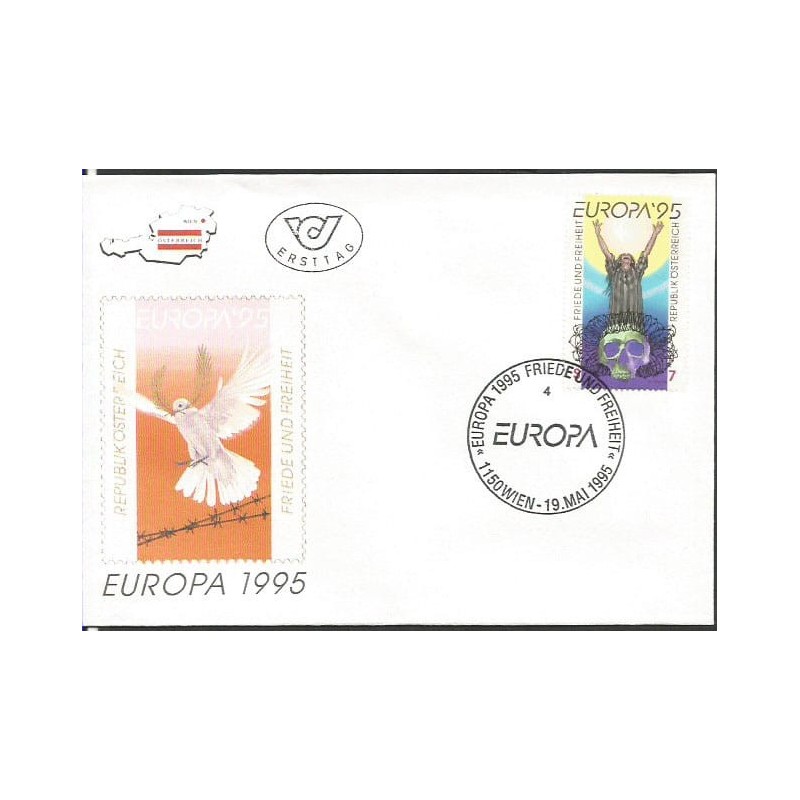 Austria 1995, EUROPA CEPT, Pokój i Wolność. FDC