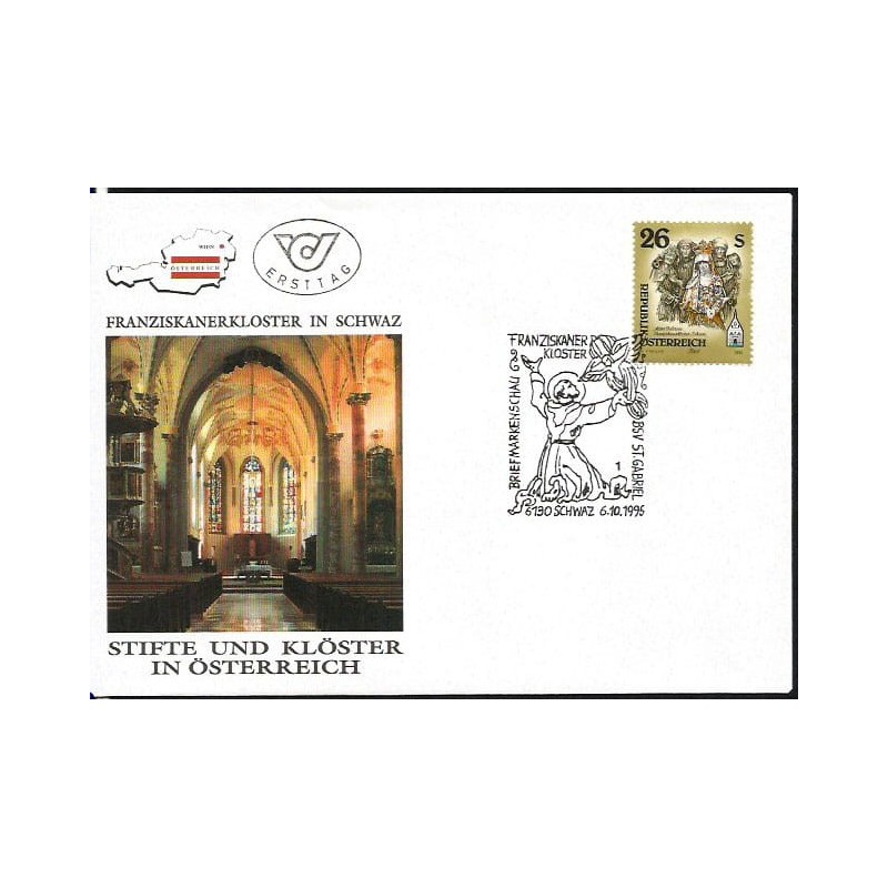 Austria 1995, Klasztory Austrii. Święty Franciszek. FDC