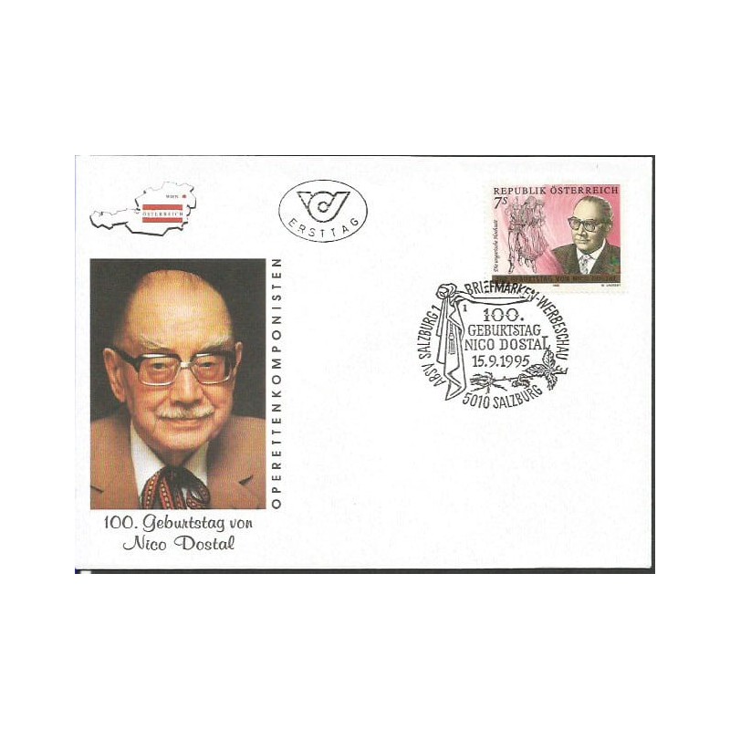 Austria 1995, Muzyka, Nico Dostal. FDC