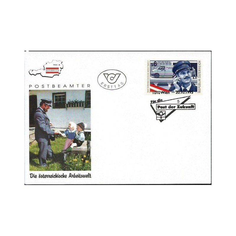 Austria 1995, Praca, listonosz, poczta. FDC