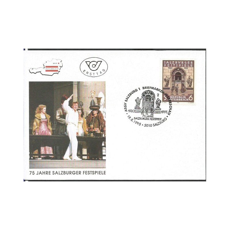Austria 1995, Teatr, 75. rocznica Festiwali w Salzburgu. FDC