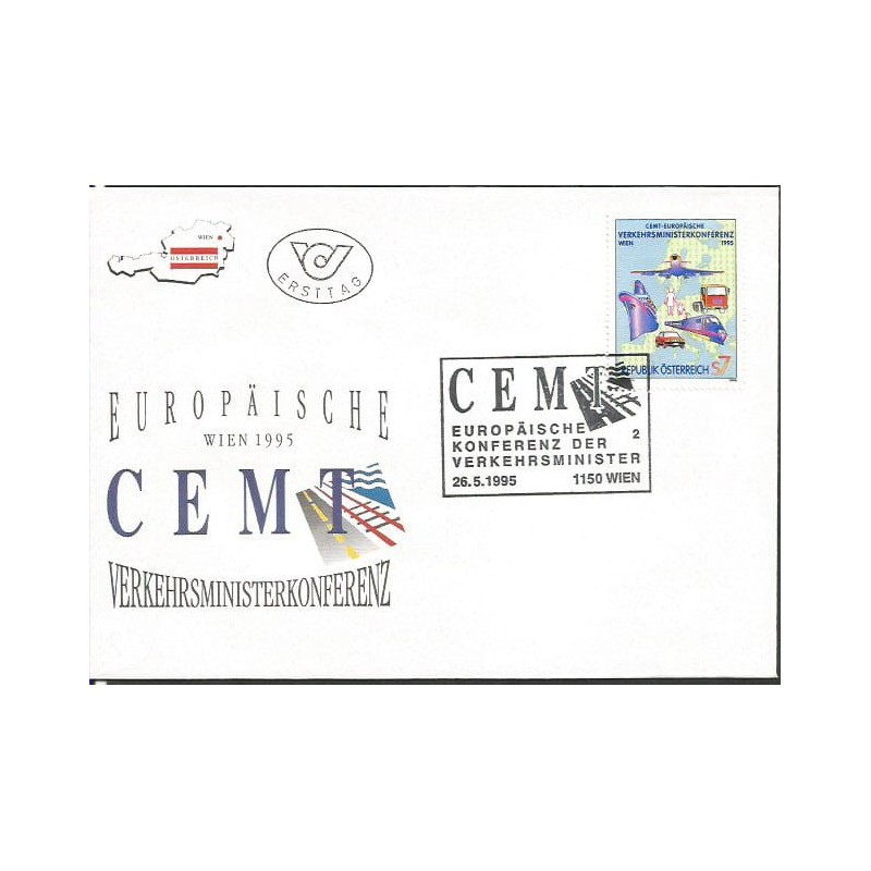 Austria 1995, Transport. CEMT – Konferencja Ministrów Transportu. FDC