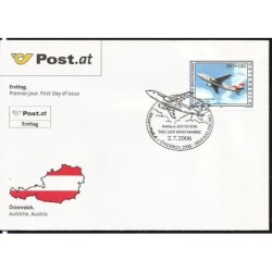 Austria 2006, Dzień znaczka, samolot. FDC