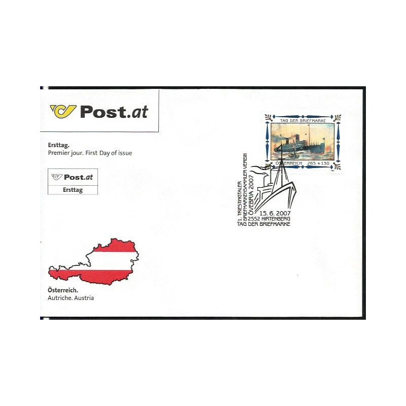Austria 2007, Dzień znaczka, statek. FDC