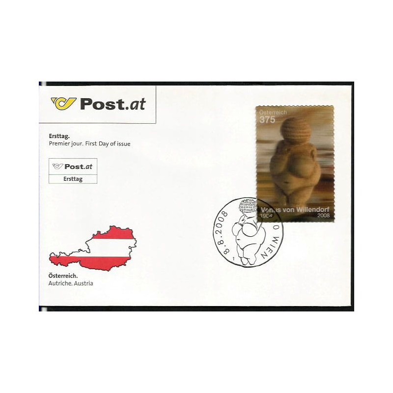 Austria 2008, Archeologia, Wenus z Willendorfu, 3D. FDC