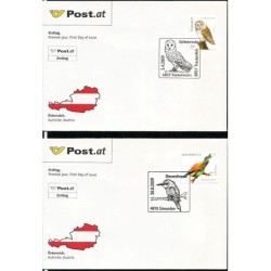 Austria 2009, Ptaki: sowa, pszczołojad. FDC