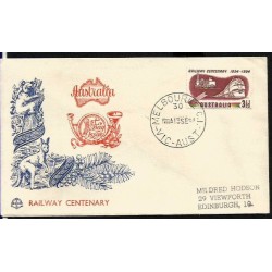 Australia 1954, Kolej, kolejnictwo, 100 lat. FDC