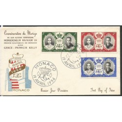 Monako 1956, Książę Rainier i Grace Kelly. FDC