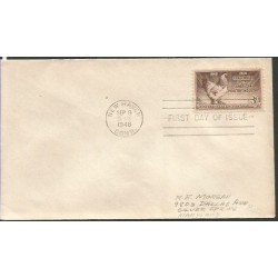 USA 1948, Drób, kura, hodowla. FDC