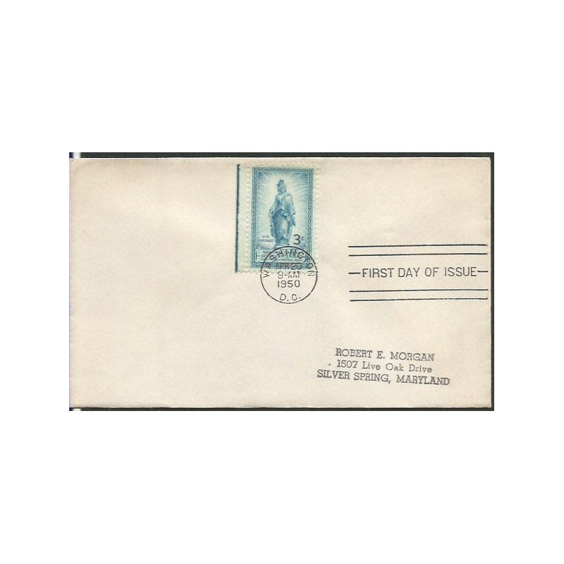 USA 1950, Waszyngton, 150 lat stolicy. FDC
