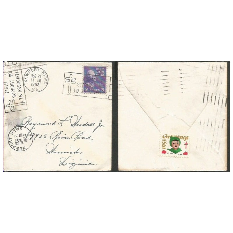 USA 1953, Medycyna, gruźlica. Znaczek dobroczynny.Newport